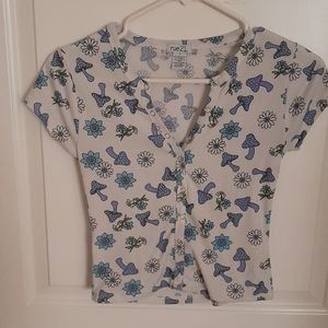 Rue21 Mushroom and Flower top